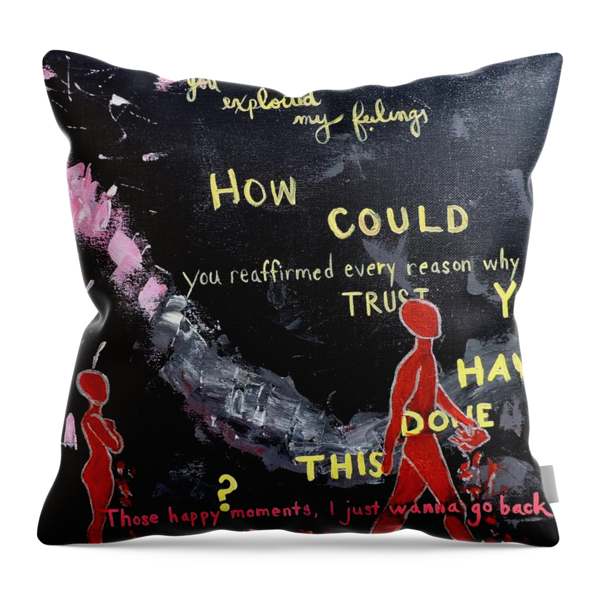 Love Throw Pillow featuring the painting Exploitation by Jasmine Bradley