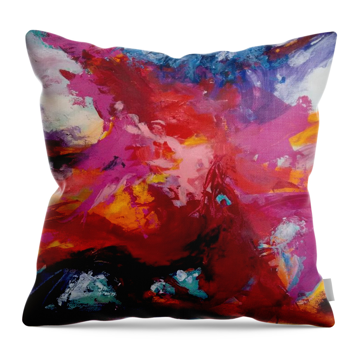 Free Throw Pillow featuring the painting Exploring Forms by Nicolas Bouteneff