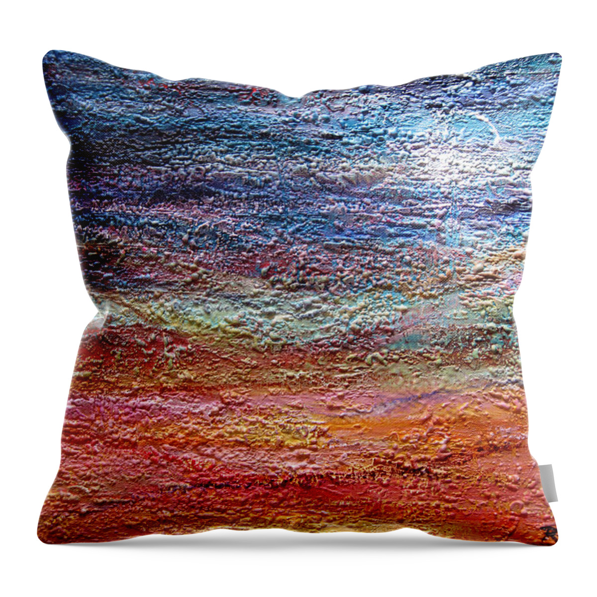 Abstract Throw Pillow featuring the painting Exploring the Surface by Roberta Rotunda