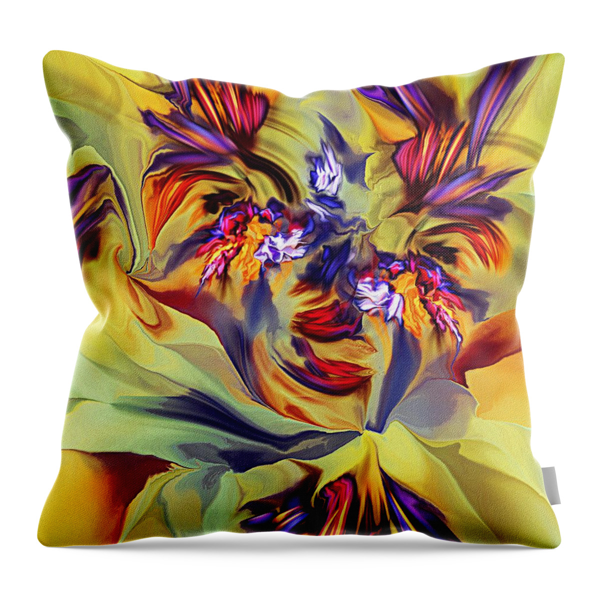 Fine Art Throw Pillow featuring the digital art Explosive Floral by David Lane