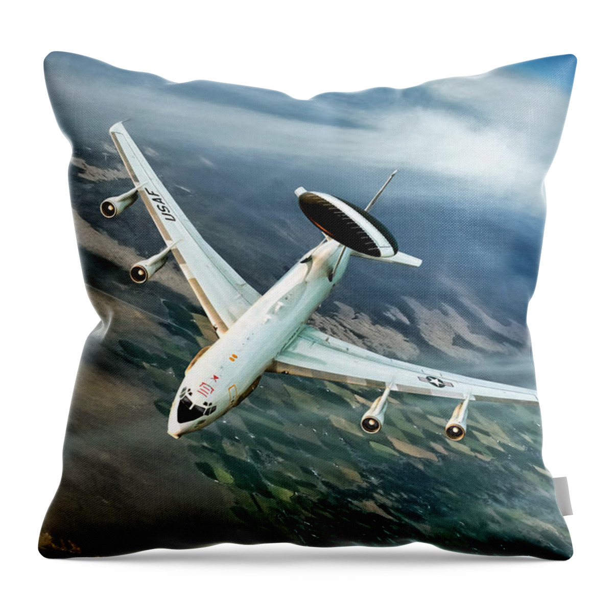 Aviation Throw Pillow featuring the digital art Eye In The Sky by Peter Chilelli