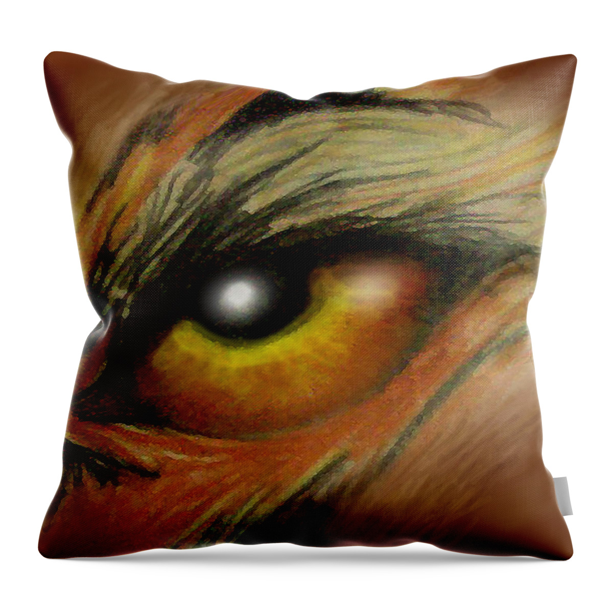 Eye Throw Pillow featuring the painting Eye of the Beast by Kevin Middleton