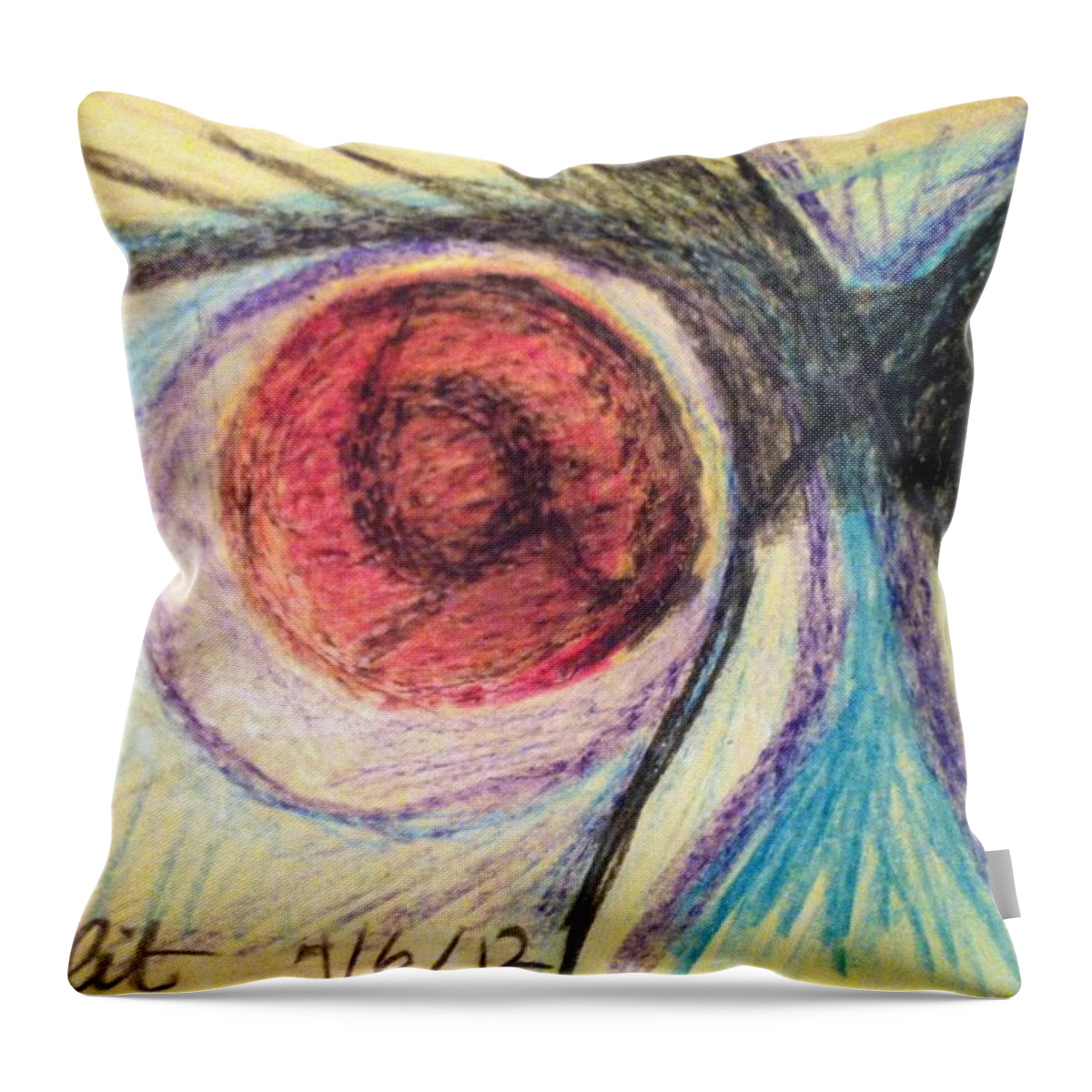 Eye Of The Beholder Throw Pillow featuring the drawing Eye of the Beholder by Andrew Blitman