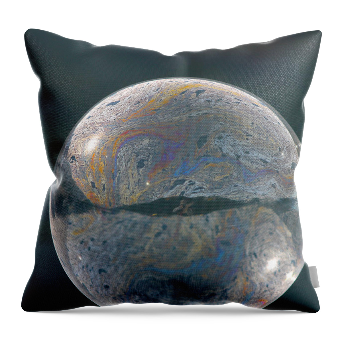 Bubble Throw Pillow featuring the photograph Eye of the Soul by Cathie Douglas