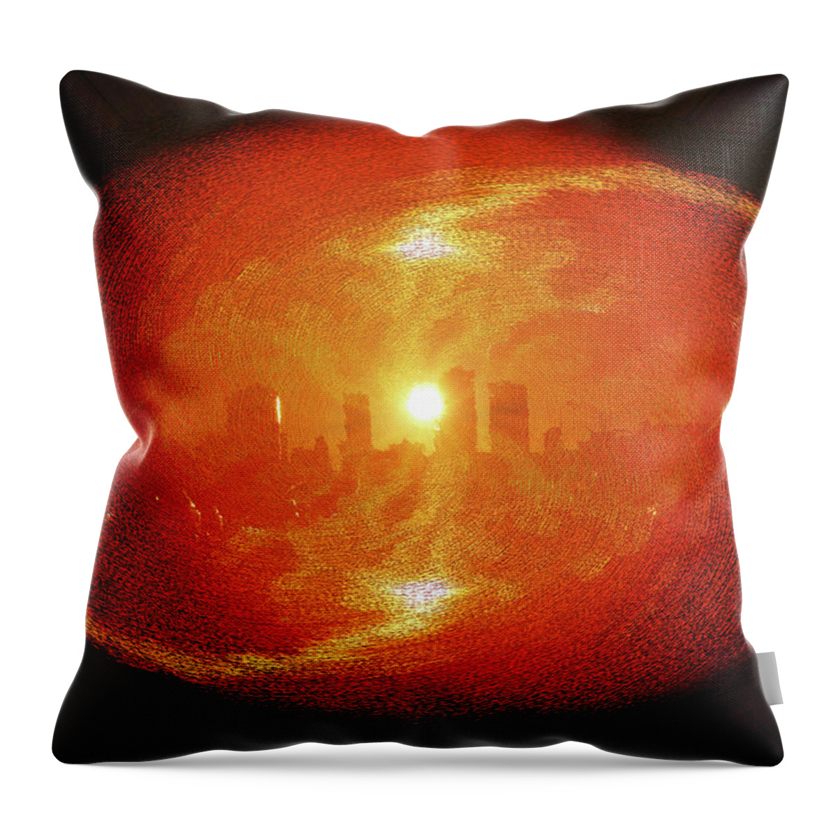 Fort Throw Pillow featuring the digital art Eye on Fort Worth by Jason Hughes