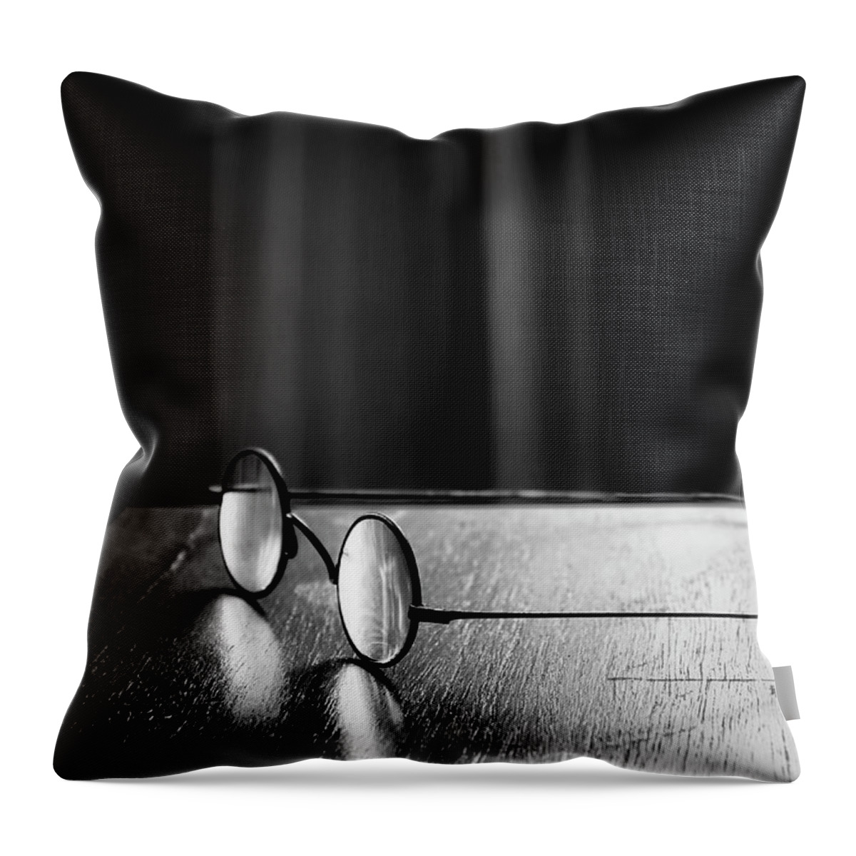 Minimalist Throw Pillow featuring the photograph Eyeglasses - Spectacles by Nikolyn McDonald
