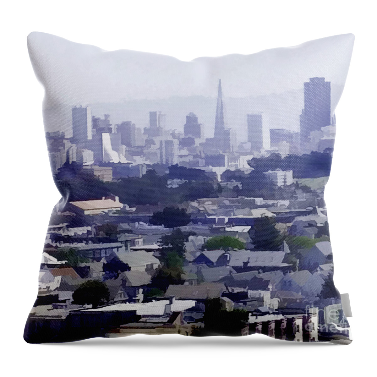 San Francisco Throw Pillow featuring the photograph Looking East Toward San Francisco by Joyce Creswell