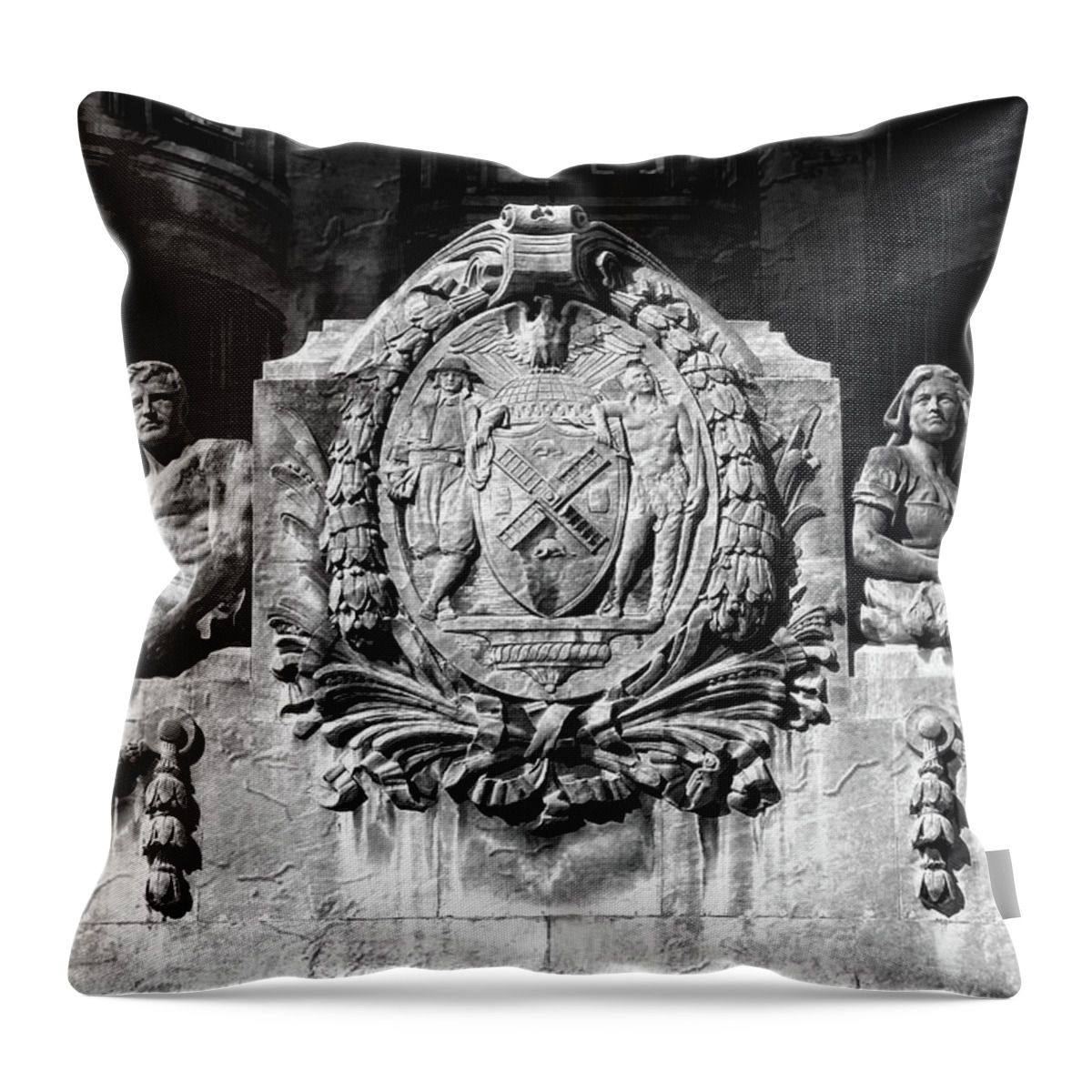 Architectecture Throw Pillow featuring the photograph New York City Seal by DiDesigns Graphics