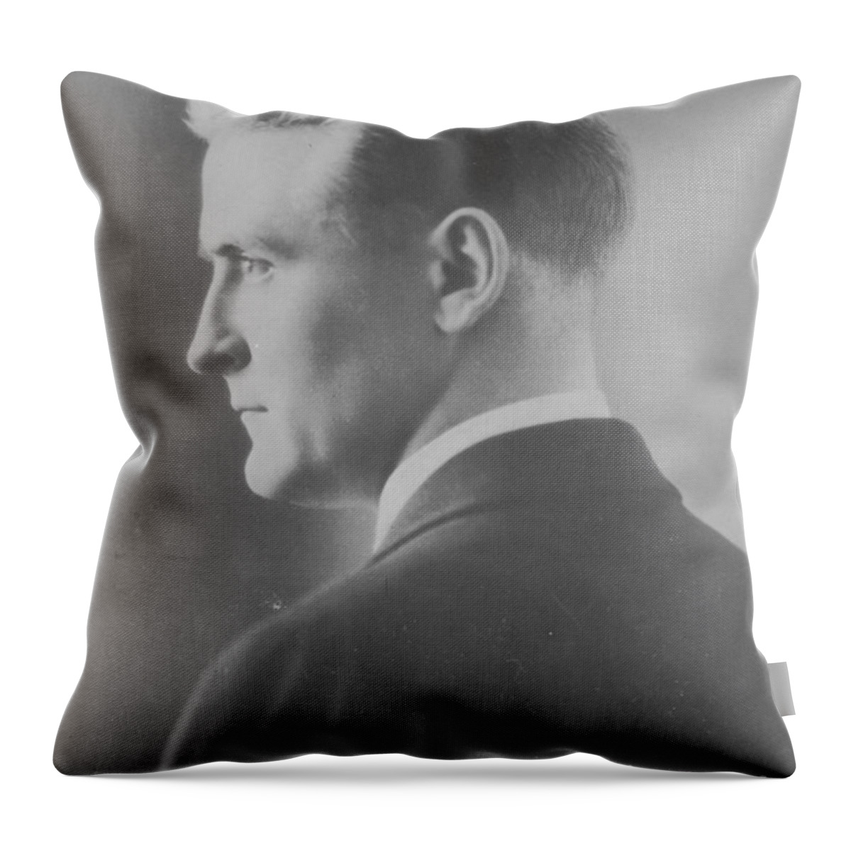 Photo Throw Pillow featuring the photograph F. Scott Fitzgerald, American Author by Photo Researchers