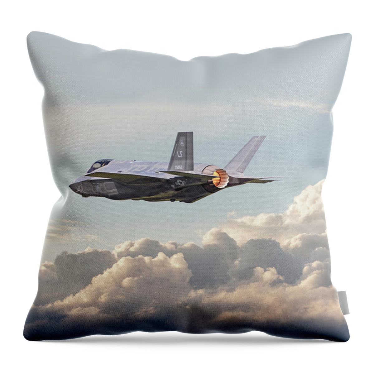 Aircraft Throw Pillow featuring the photograph F35 - Into the Future by Pat Speirs