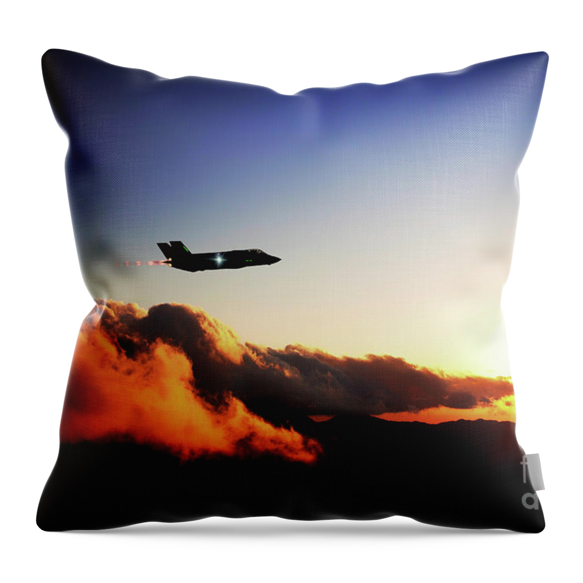Lockheed Martin Throw Pillow featuring the digital art F35 Silhouette by Airpower Art