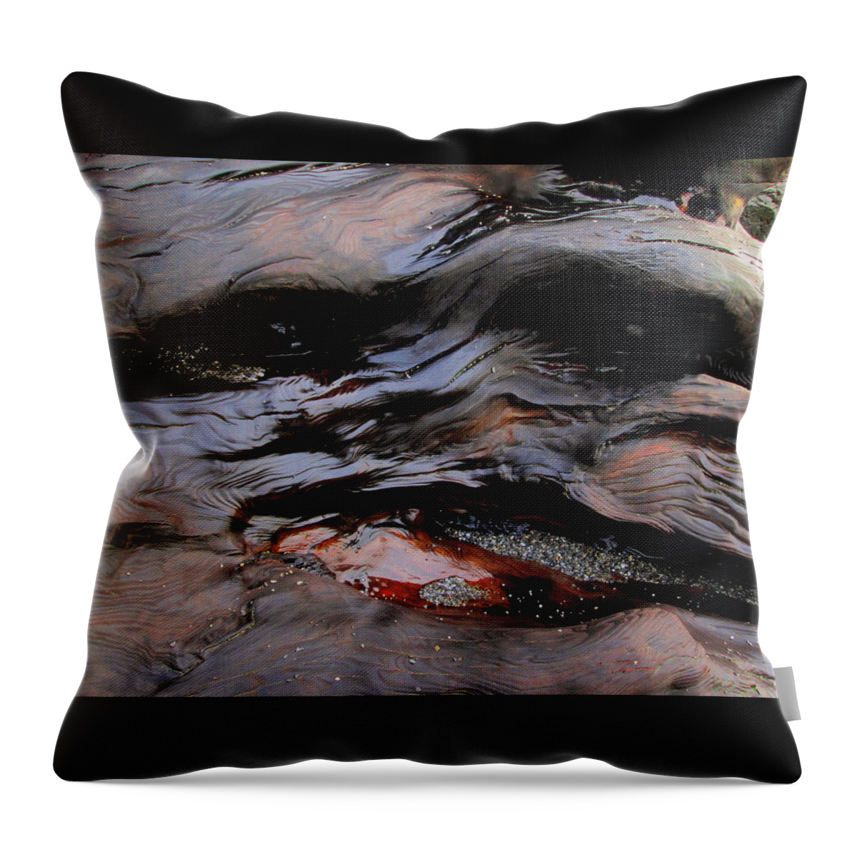 Redwood Throw Pillow featuring the photograph Faces in the Wood #4 by Larry Bacon