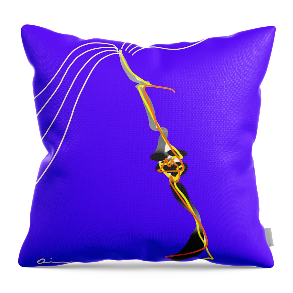 Purple Throw Pillow featuring the digital art Facial by Jeffrey Quiros