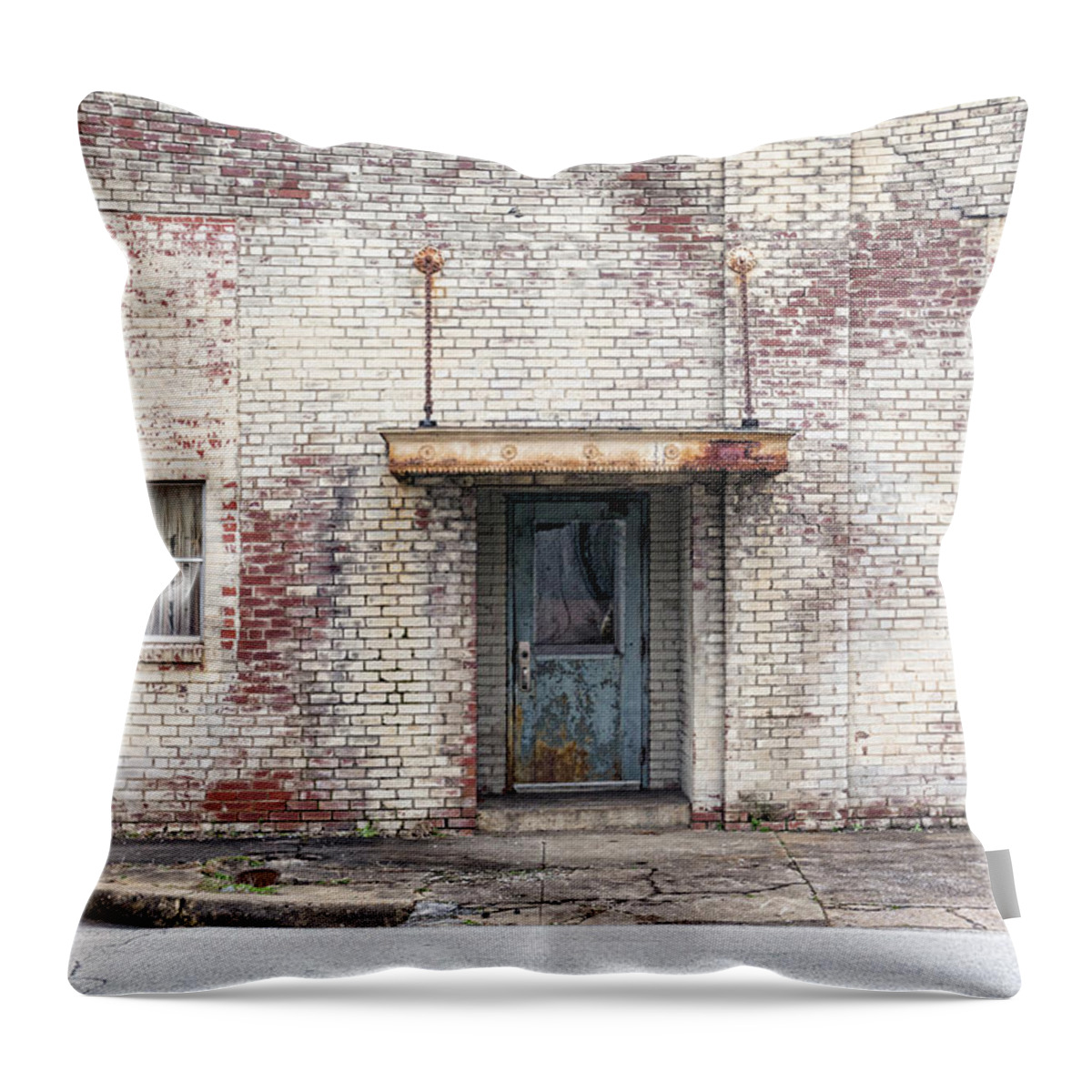 Americana Throw Pillow featuring the photograph Factory Door by Sharon Popek