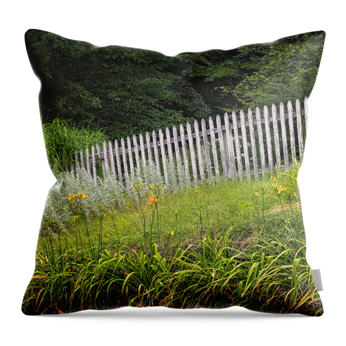 Williamsville Vermont Throw Pillow featuring the photograph Faded Fence by Tom Singleton