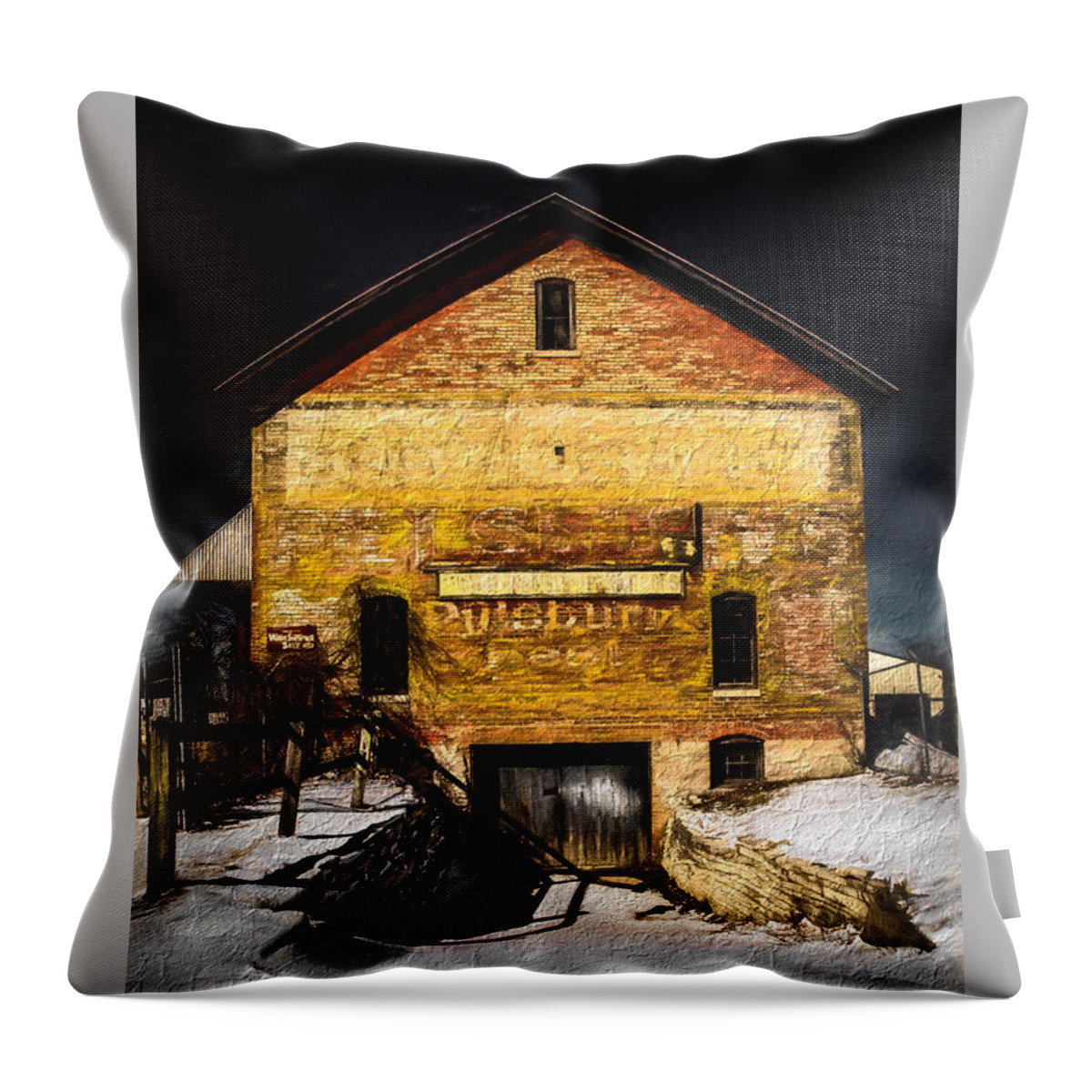 Old Throw Pillow featuring the photograph Faded Past-Textured by Kathleen Scanlan
