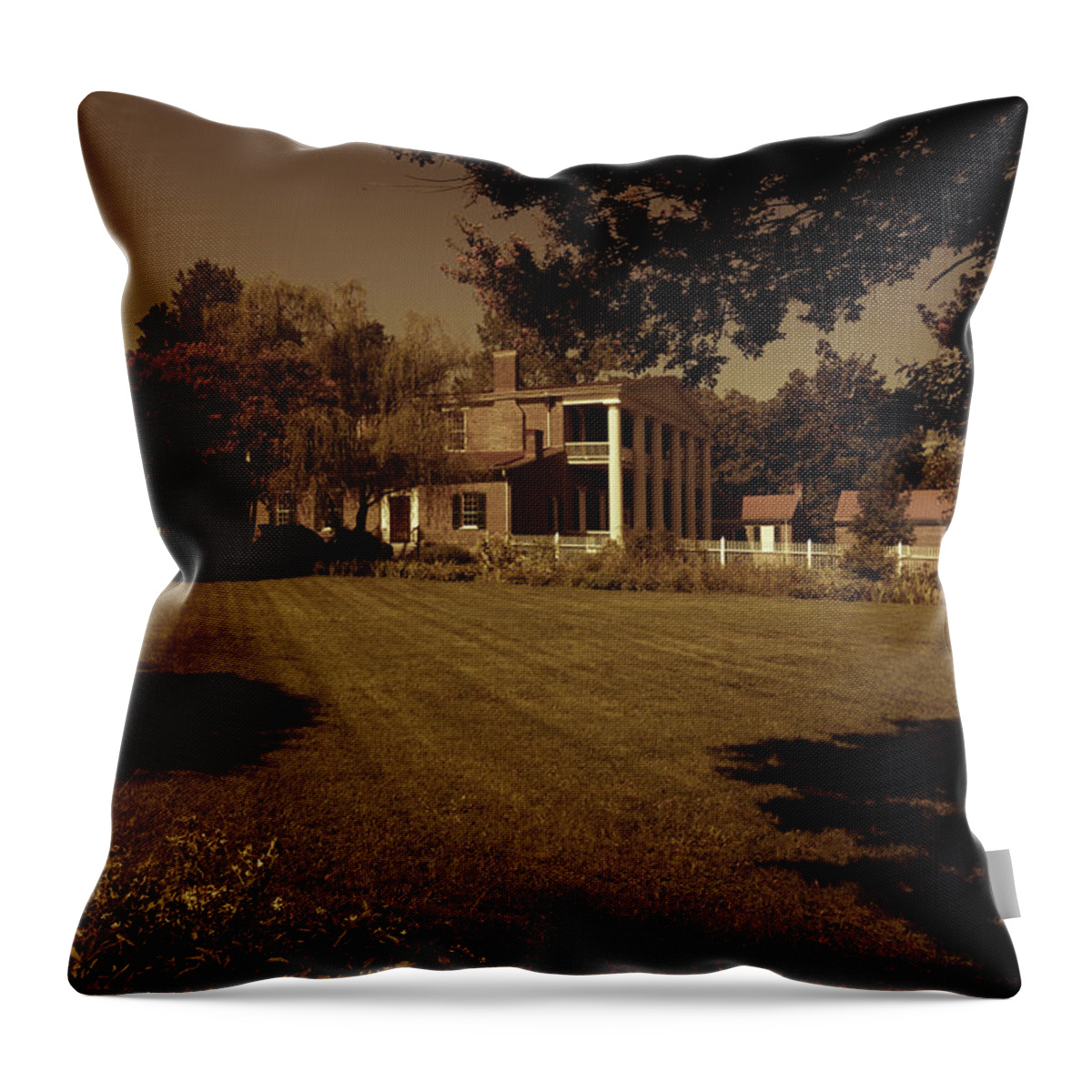 Hermitage Throw Pillow featuring the photograph Fading Glory - The Hermitage by James L Bartlett