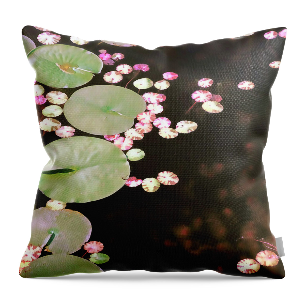 Lily Pads Throw Pillow featuring the photograph Fading Lily Pads by Maria Janicki