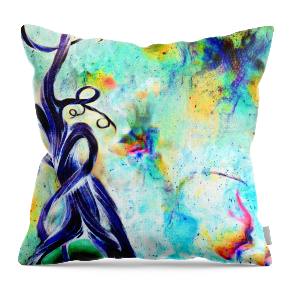 Abstract Throw Pillow featuring the digital art Faries and Butterflies by David Neace