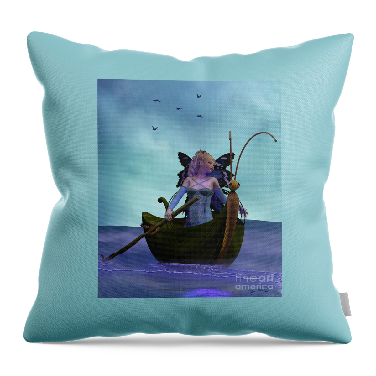 Fairy Throw Pillow featuring the painting Fairy Barliecorn by Corey Ford
