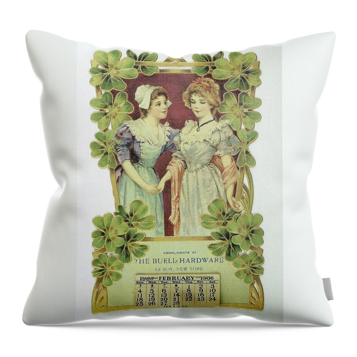 Frances Brundage Throw Pillow featuring the painting Fairy Calendar by Reynold Jay