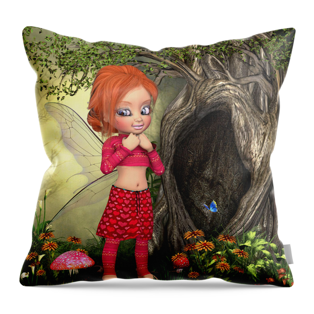 Fairy Woods Throw Pillow featuring the digital art Fairy woods by John Junek
