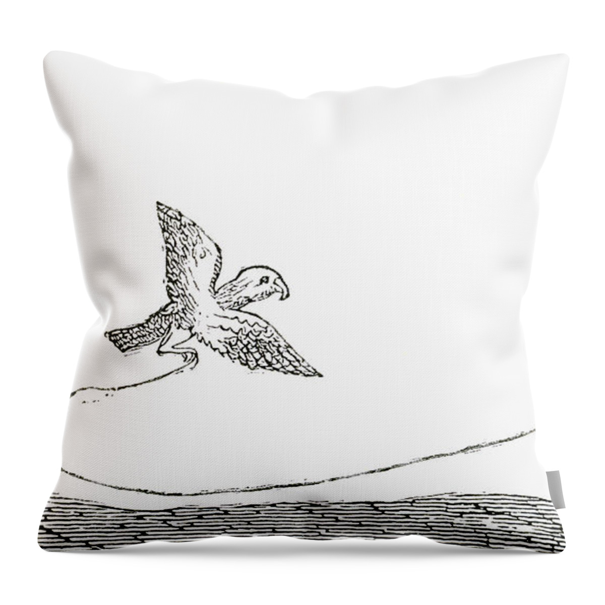 Welsh Throw Pillow featuring the drawing Falconry In The Middle Ages. From Le by Vintage Design Pics