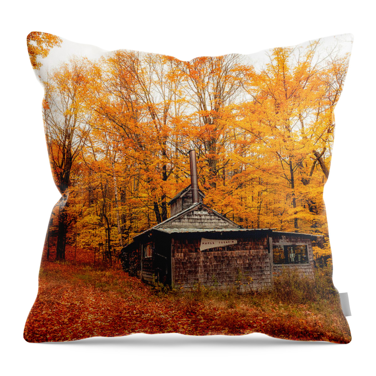 Fall Throw Pillow featuring the photograph Fall At The Sugar House by Robert Clifford
