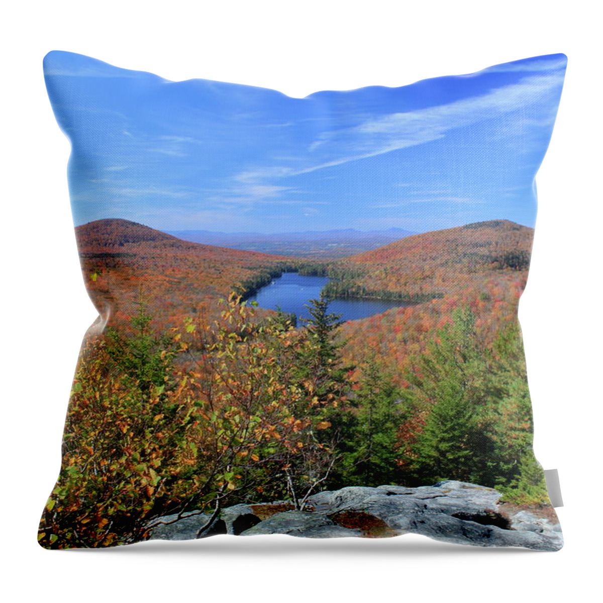 Vermont Throw Pillow featuring the photograph Fall Foliage at Owl's Head Groton State Forest by John Burk