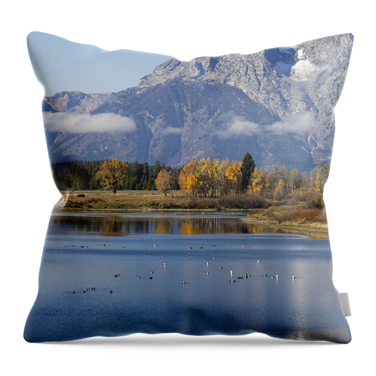 Tetons Throw Pillow featuring the photograph Fall InTeton -3 by Shirley Mitchell