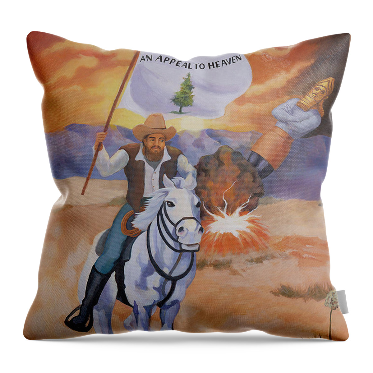 Babylon Throw Pillow featuring the painting Fall of Babylon by Susan McNally