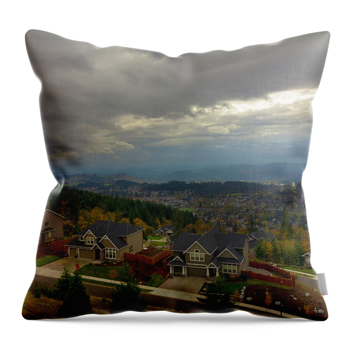 Happy Valley Throw Pillow featuring the photograph Fall Season in Happy Valley Oregon by David Gn