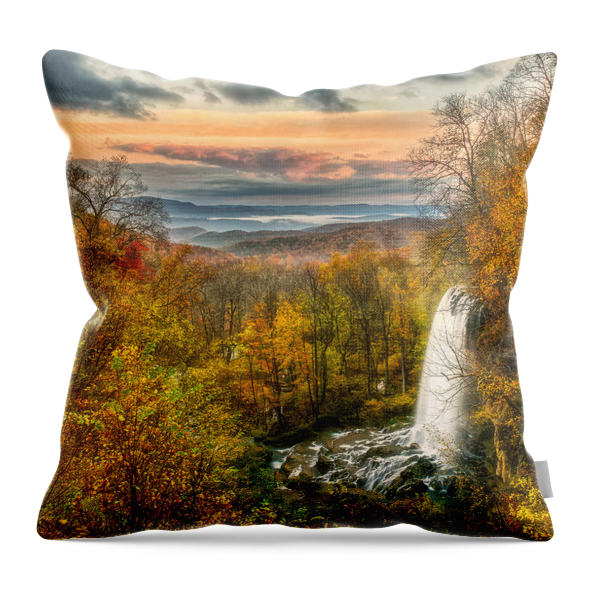 Waterfalls Throw Pillow featuring the photograph Falling Spring Falls by Russell Pugh