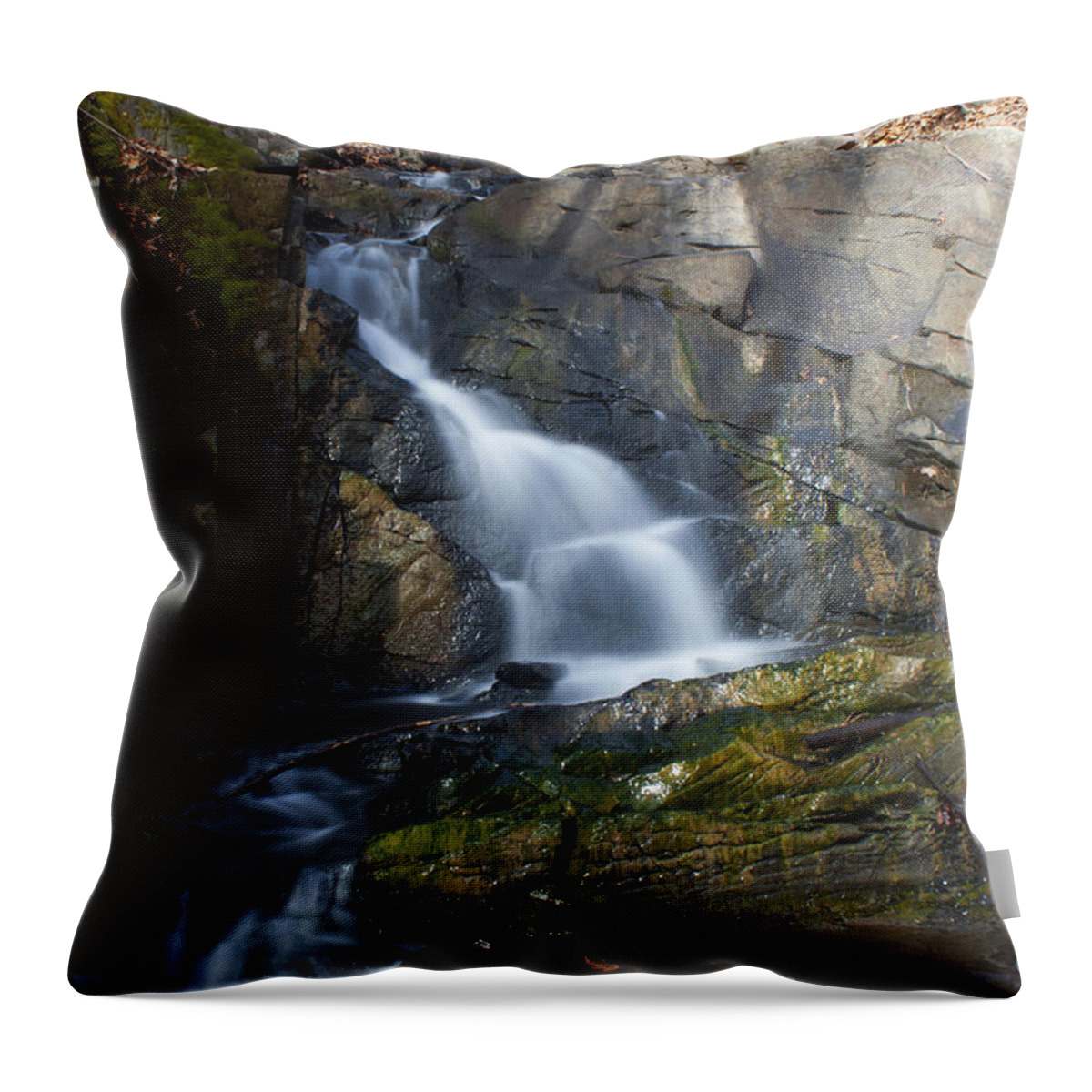 Waterfall Throw Pillow featuring the photograph Falling Waters in February #2 by Jeff Severson