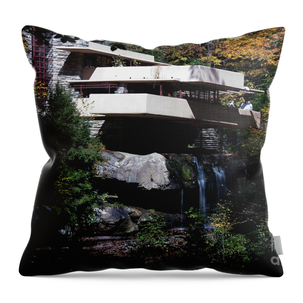 Frank Lloyd Wright Throw Pillow featuring the photograph Fallingwater by David Bearden
