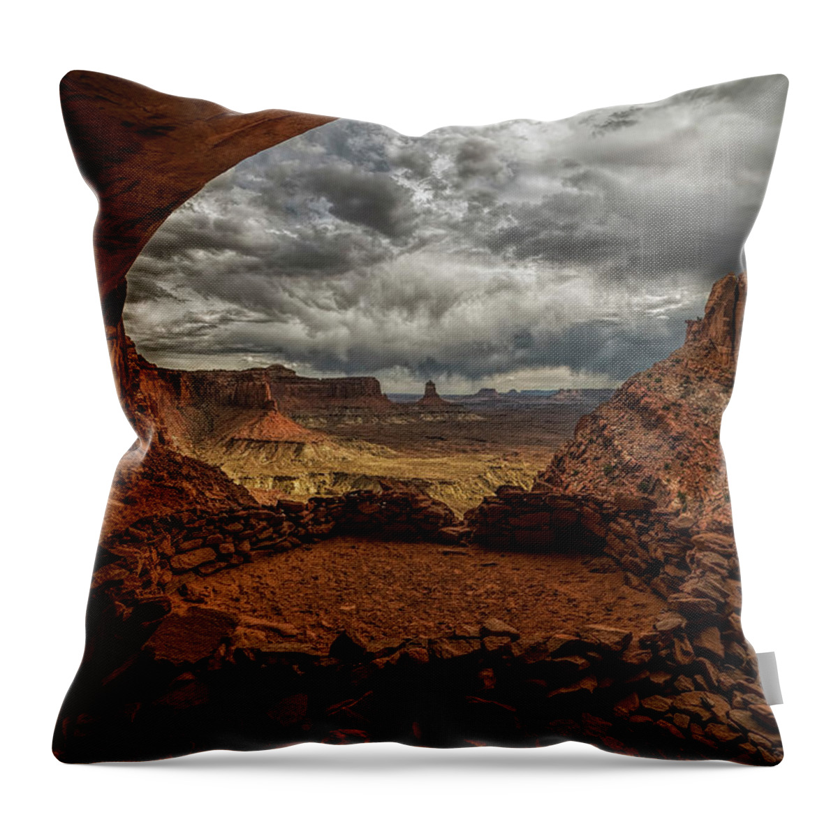 Mountain Throw Pillow featuring the photograph False kiva by Jeff Niederstadt