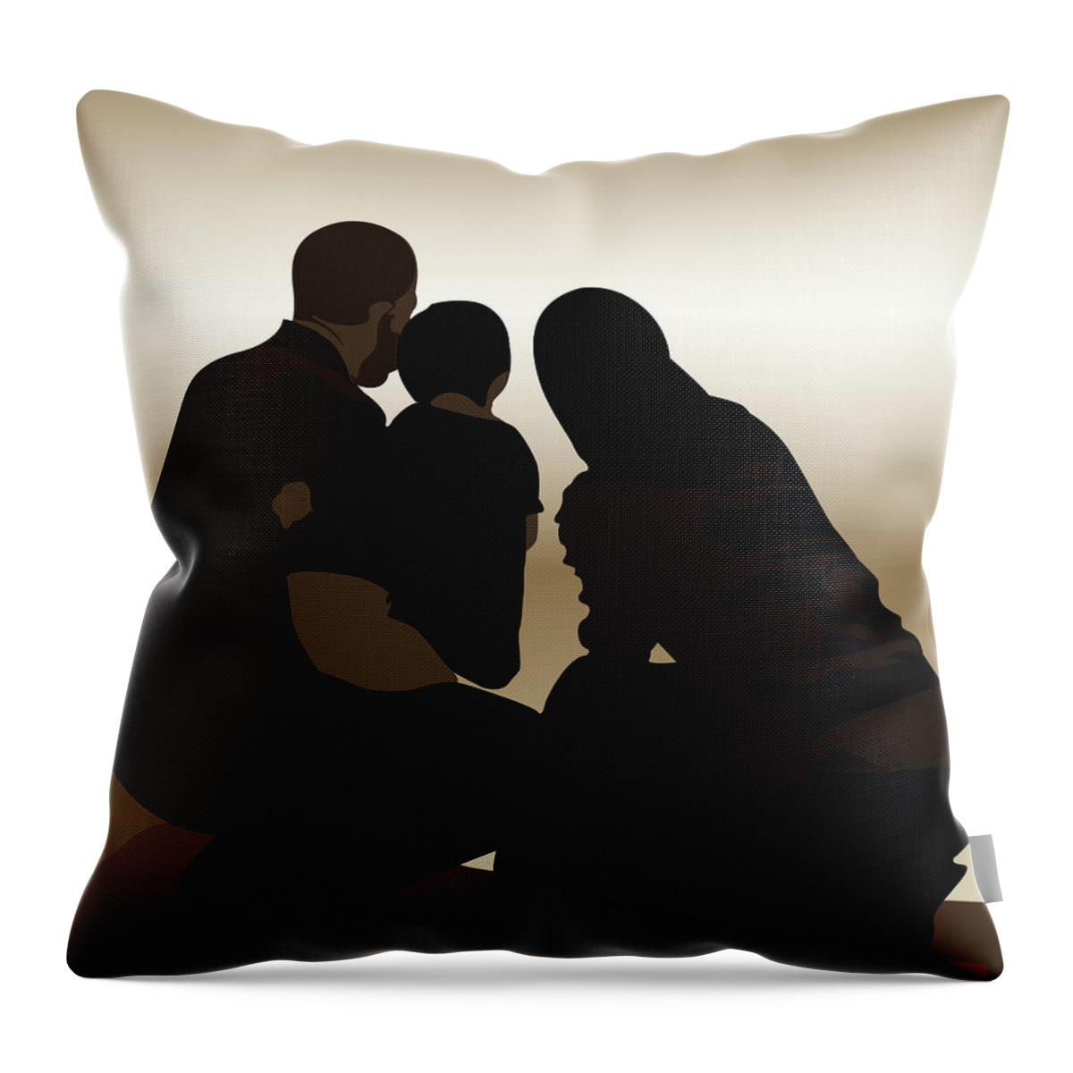 Family Throw Pillow featuring the digital art Print #2 by Scheme Of Things Graphics
