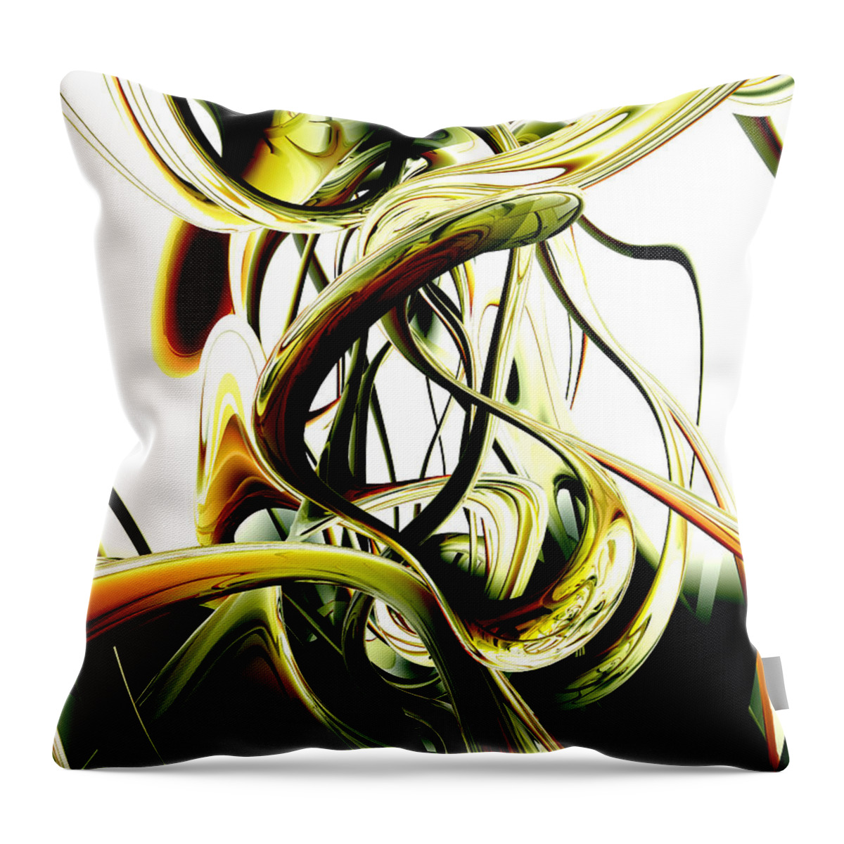 3d Throw Pillow featuring the digital art Fanciful Abstract by Alexander Butler