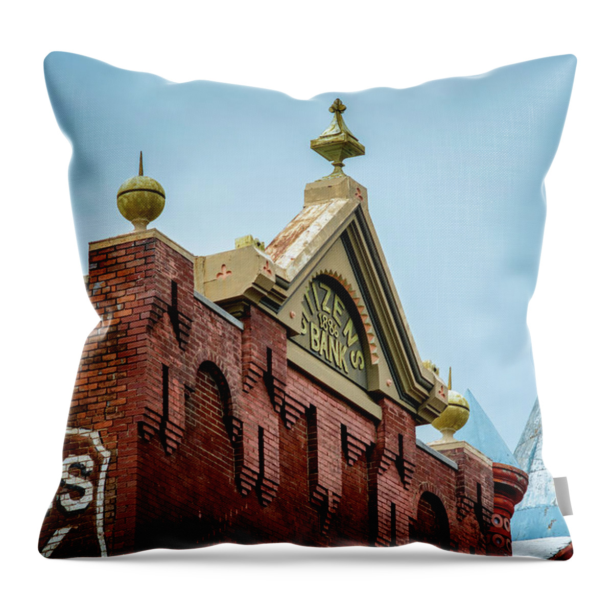 Victorian Throw Pillow featuring the photograph Fanciful Rooftops by James Barber