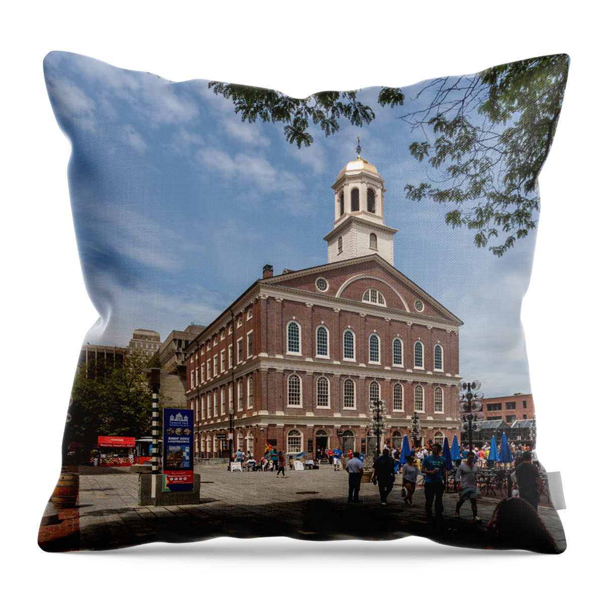 Architecture Throw Pillow featuring the photograph Faneuil Hall Boston by Brian MacLean
