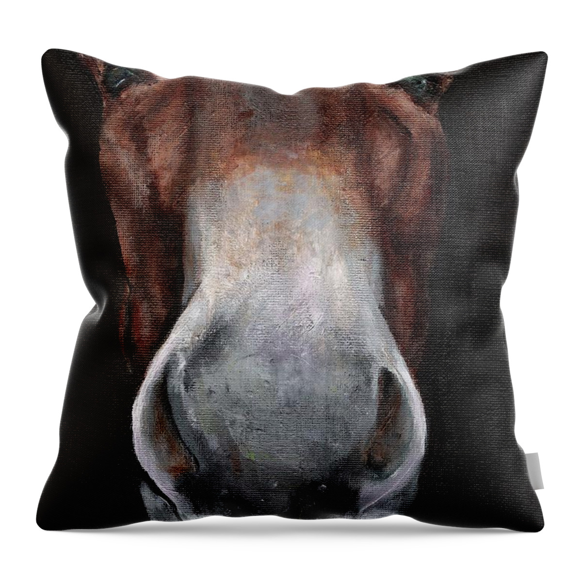 Mule Throw Pillow featuring the painting Fannie by Frances Marino