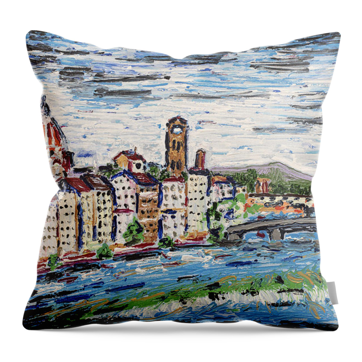 Florence Throw Pillow featuring the painting Fantastic Florence Italy by Patrick Grills