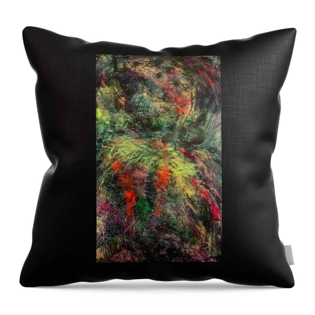 Abstract Acrylic Painting Throw Pillow featuring the painting Fantasy island by Rick Reesman