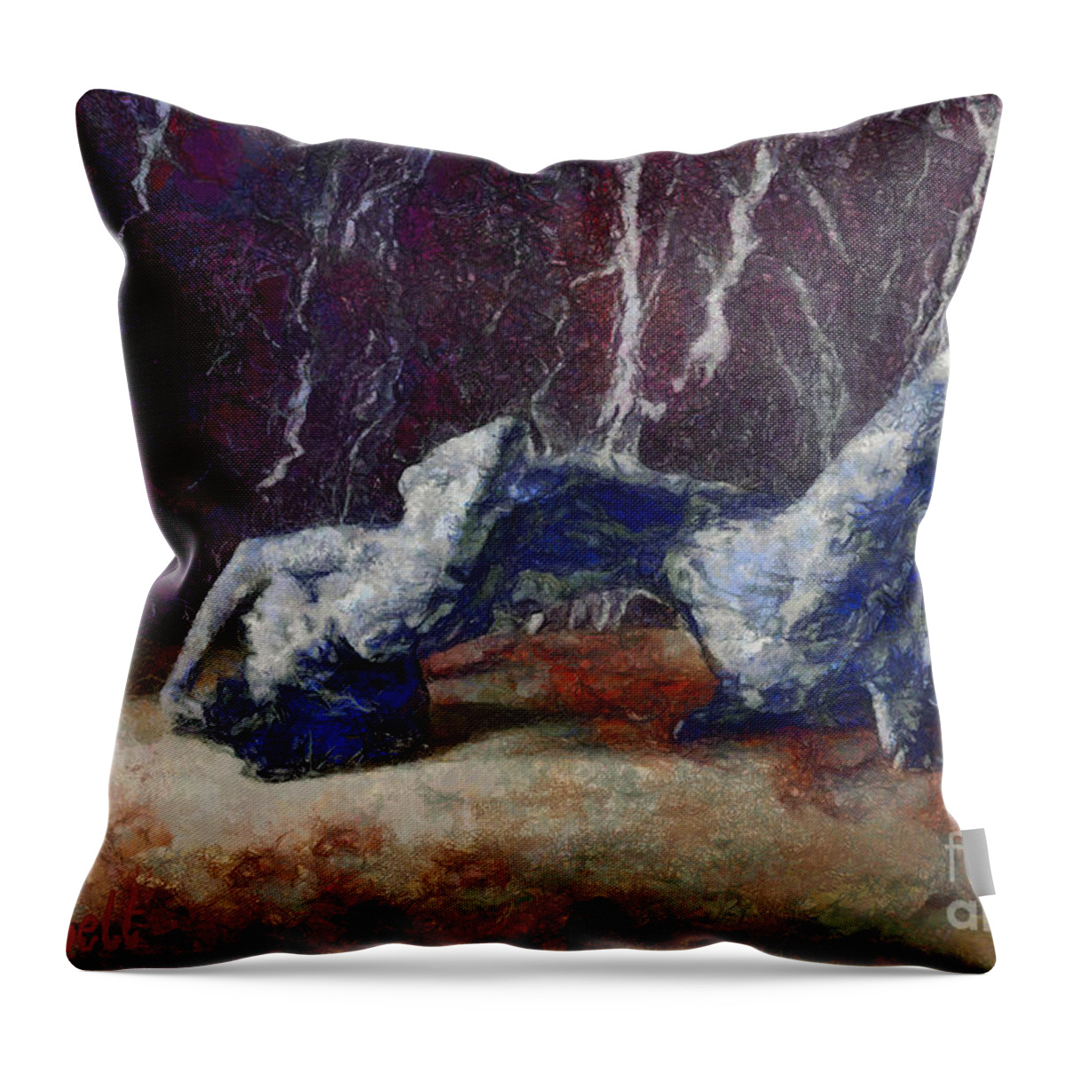 Female Throw Pillow featuring the digital art Fantasy Pose I by Humphrey Isselt