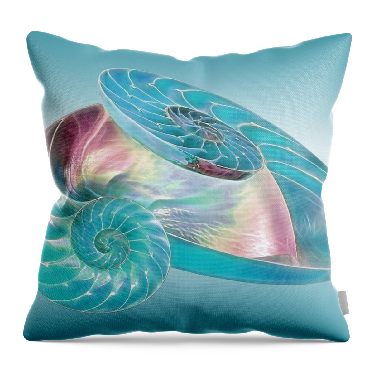 Nautilus Shell Throw Pillow featuring the photograph Fantasy Seashells Entwined by Gill Billington