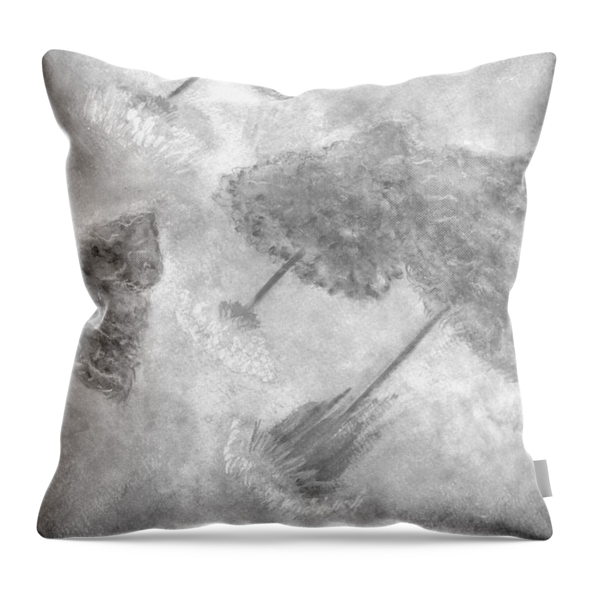 Drawing Throw Pillow featuring the painting Fantasy Trees by Mary Zimmerman