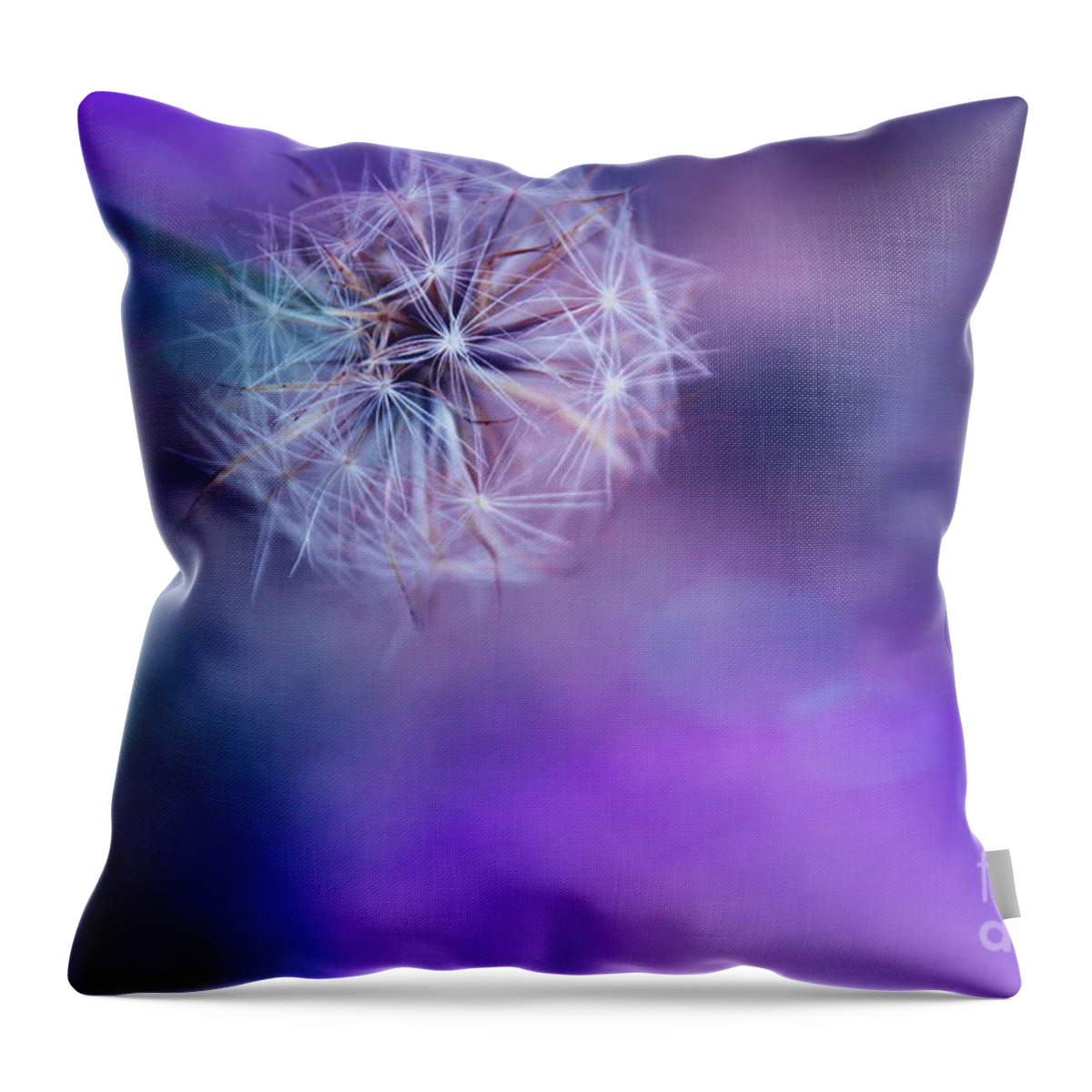 Adrian-deleon Throw Pillow featuring the photograph Fantasy Wishes -Macro Dandelion by Adrian De Leon Art and Photography