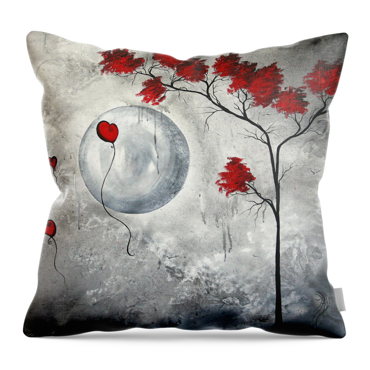Abstract Throw Pillow featuring the painting Far Side of the Moon by MADART by Megan Aroon