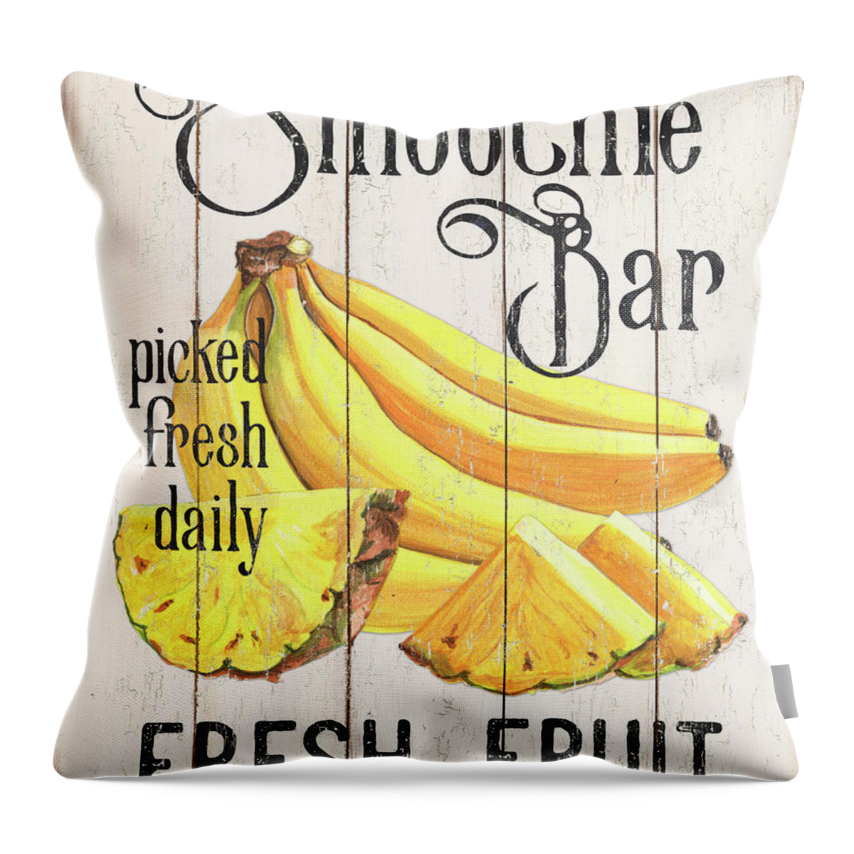 Pineapple Throw Pillow featuring the painting Farm Garden 2 by Debbie DeWitt
