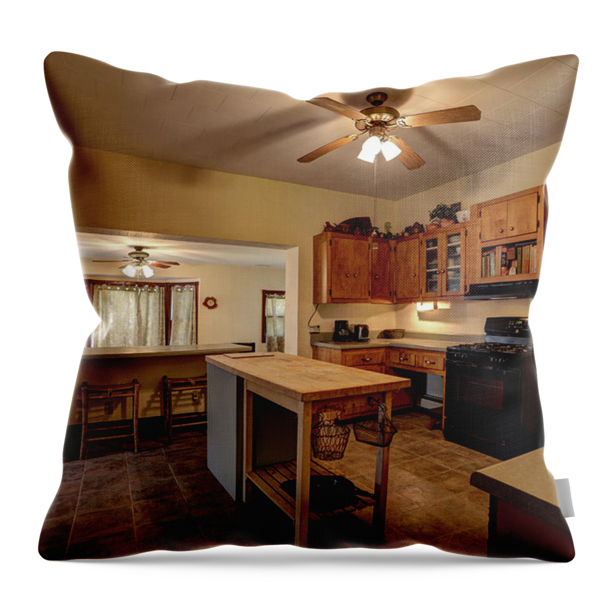Kitchen Throw Pillow featuring the photograph Farm Kitchen by Jeff Kurtz